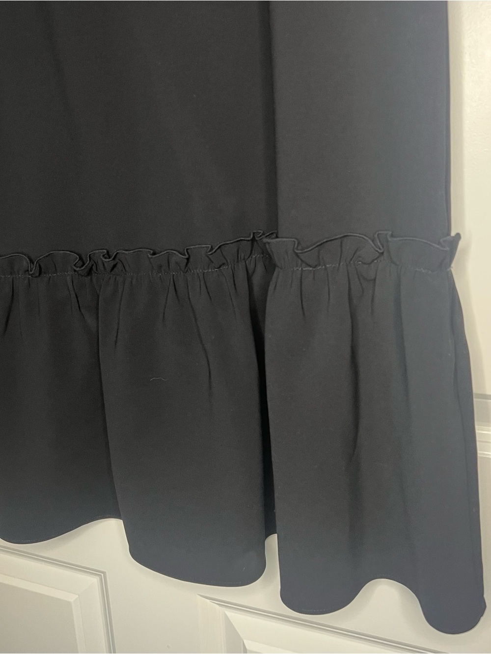 LOFT Black Flutter-Sleeve Ruffle Hem Dress - Picture 2 of 6